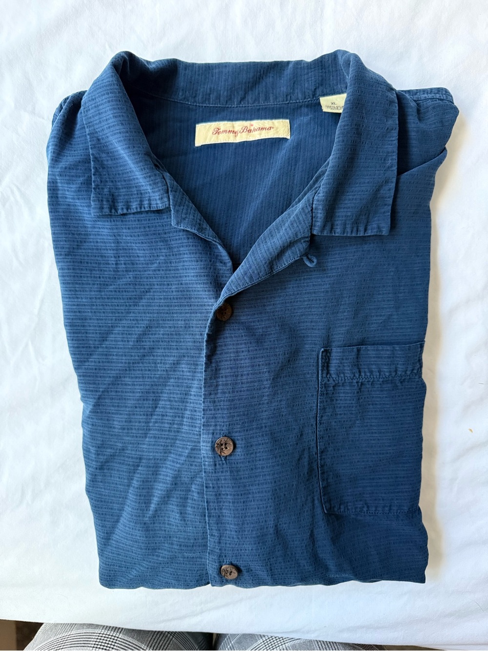 Tommy Bahama Blue silk Textured Casual Button-Down Shirt men’s xl - Picture 7 of 12